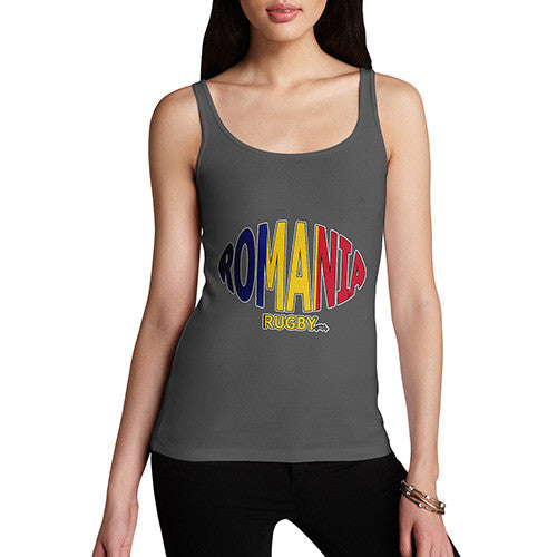 Women's Romania Rugby Ball Flag Tank Top