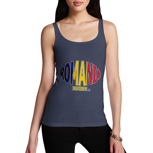 Women's Romania Rugby Ball Flag Tank Top