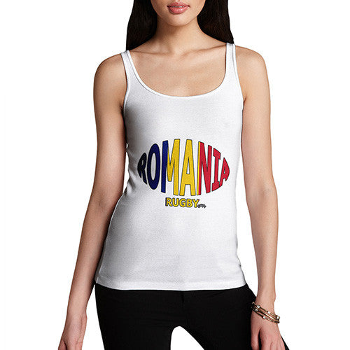 Women's Romania Rugby Ball Flag Tank Top