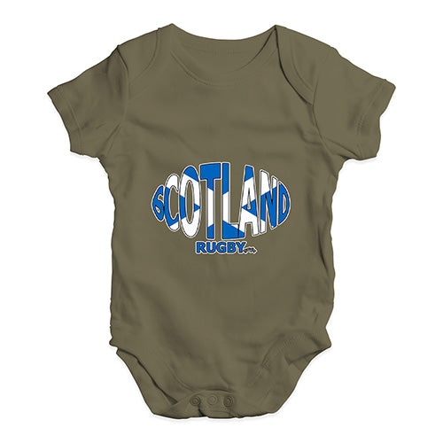 Baby Boy Clothes Scotland Rugby Ball Flag Baby Unisex Baby Grow Bodysuit 12-18 Months Khaki