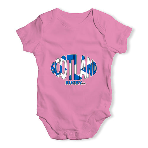 Funny Infant Baby Bodysuit Scotland Rugby Ball Flag Baby Unisex Baby Grow Bodysuit Newborn Pink