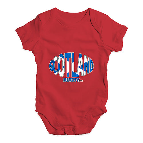 Baby Grow Baby Romper Scotland Rugby Ball Flag Baby Unisex Baby Grow Bodysuit 12-18 Months Red