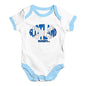 Baby Grow Baby Romper Scotland Rugby Ball Flag Baby Unisex Baby Grow Bodysuit 6-12 Months White Blue Trim