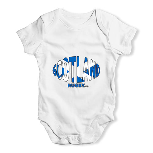 Funny Baby Clothes Scotland Rugby Ball Flag Baby Unisex Baby Grow Bodysuit 18-24 Months White