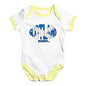 Bodysuit Baby Romper Scotland Rugby Ball Flag Baby Unisex Baby Grow Bodysuit 12-18 Months White Yellow Trim