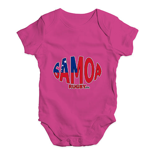 Funny Baby Bodysuits Samoa Rugby Ball Flag Baby Unisex Baby Grow Bodysuit Newborn Cerise PInk