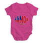 Funny Baby Bodysuits Samoa Rugby Ball Flag Baby Unisex Baby Grow Bodysuit Newborn Cerise PInk