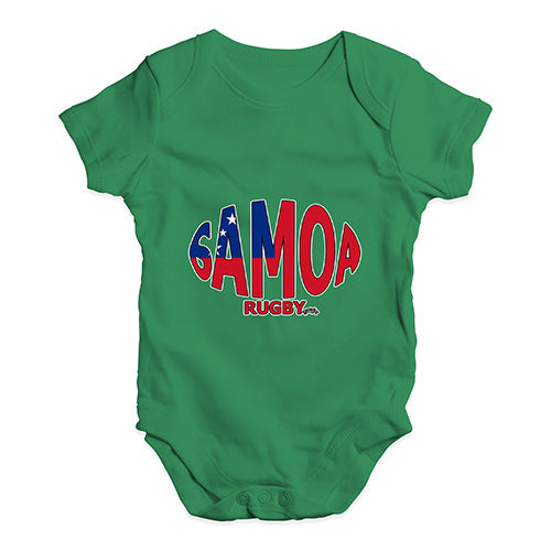 Bodysuit Baby Romper Samoa Rugby Ball Flag Baby Unisex Baby Grow Bodysuit 12-18 Months Green