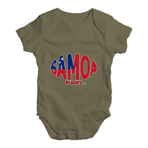 Baby Boy Clothes Samoa Rugby Ball Flag Baby Unisex Baby Grow Bodysuit 6-12 Months Khaki