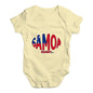 Funny Infant Baby Bodysuit Samoa Rugby Ball Flag Baby Unisex Baby Grow Bodysuit 6-12 Months Lemon