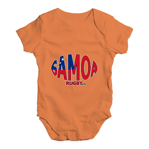 Funny Baby Bodysuits Samoa Rugby Ball Flag Baby Unisex Baby Grow Bodysuit 12-18 Months Orange