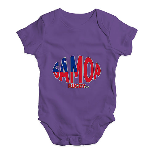 Baby Girl Clothes Samoa Rugby Ball Flag Baby Unisex Baby Grow Bodysuit 12-18 Months Plum