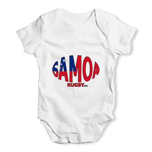 Bodysuit Baby Romper Samoa Rugby Ball Flag Baby Unisex Baby Grow Bodysuit 0-3 Months White
