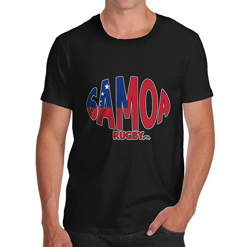 Men's Samoa Rugby Ball Flag T-Shirt