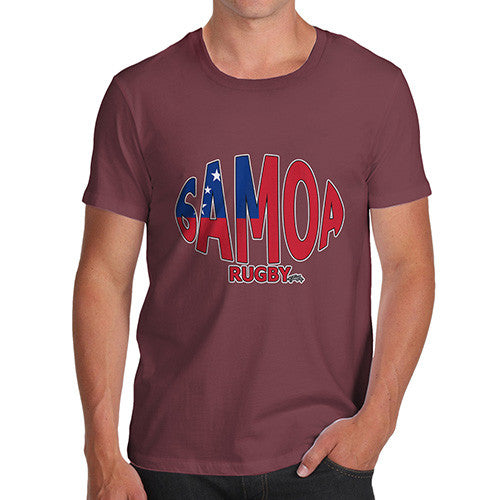 Men's Samoa Rugby Ball Flag T-Shirt