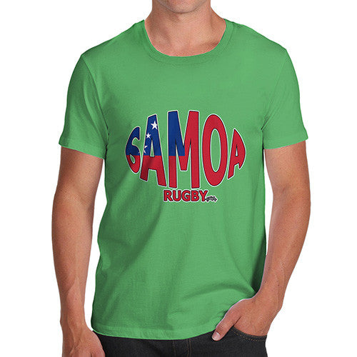 Men's Samoa Rugby Ball Flag T-Shirt