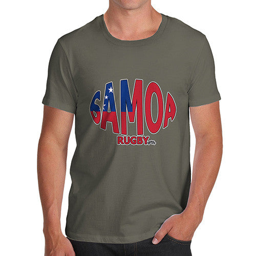 Men's Samoa Rugby Ball Flag T-Shirt