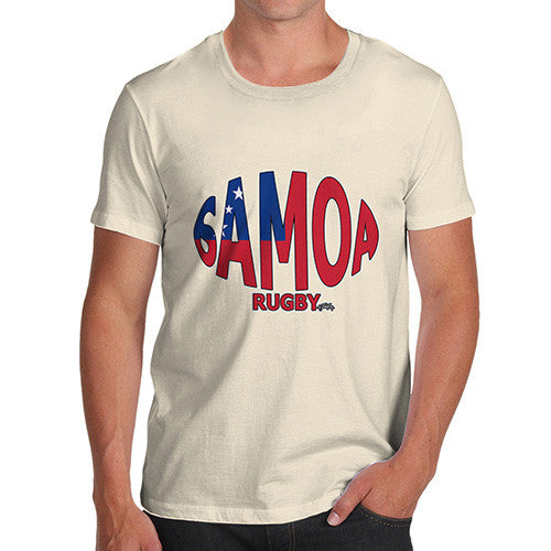 Men's Samoa Rugby Ball Flag T-Shirt