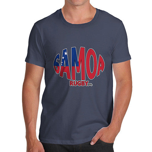 Men's Samoa Rugby Ball Flag T-Shirt