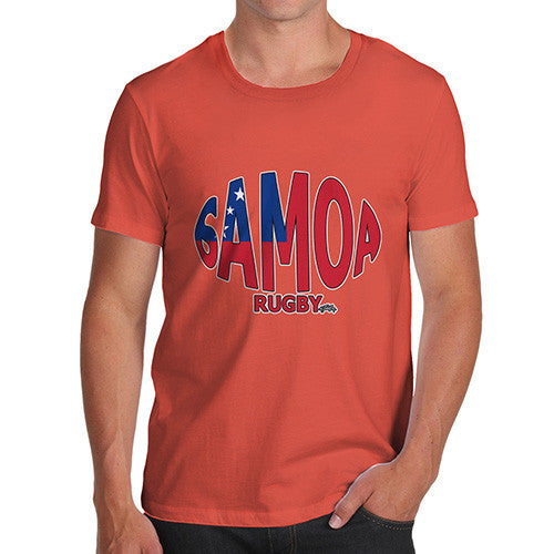 Men's Samoa Rugby Ball Flag T-Shirt