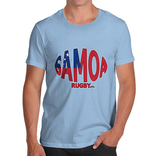 Men's Samoa Rugby Ball Flag T-Shirt