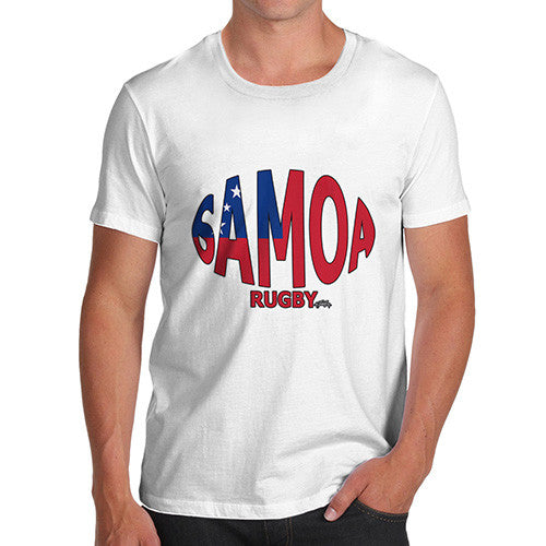 Men's Samoa Rugby Ball Flag T-Shirt