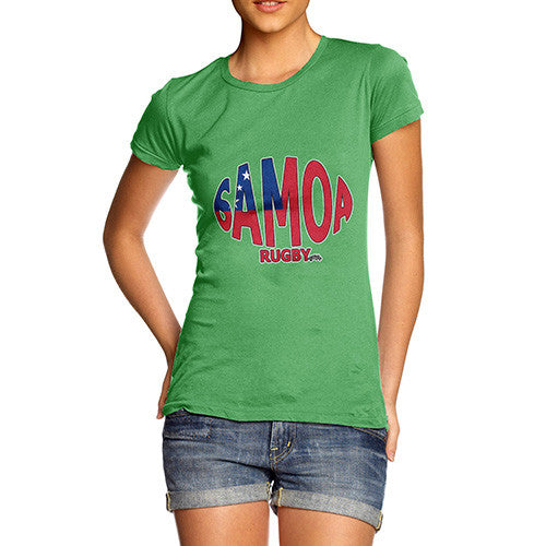 Women's Samoa Rugby Ball Flag  T-Shirt