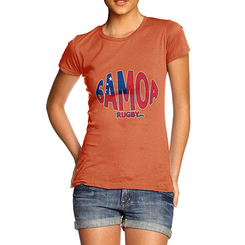 Women's Samoa Rugby Ball Flag  T-Shirt