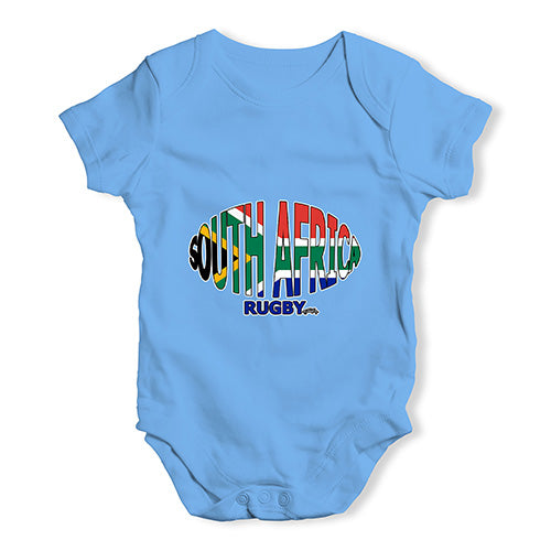 Funny Infant Baby Bodysuit South Africa Rugby Ball Flag Baby Unisex Baby Grow Bodysuit 12-18 Months Blue