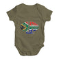 Baby Grow Baby Romper South Africa Rugby Ball Flag Baby Unisex Baby Grow Bodysuit 18-24 Months Khaki