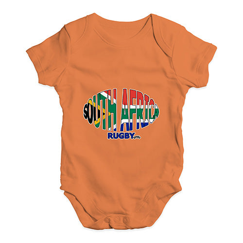 Funny Infant Baby Bodysuit Onesies South Africa Rugby Ball Flag Baby Unisex Baby Grow Bodysuit 18-24 Months Orange