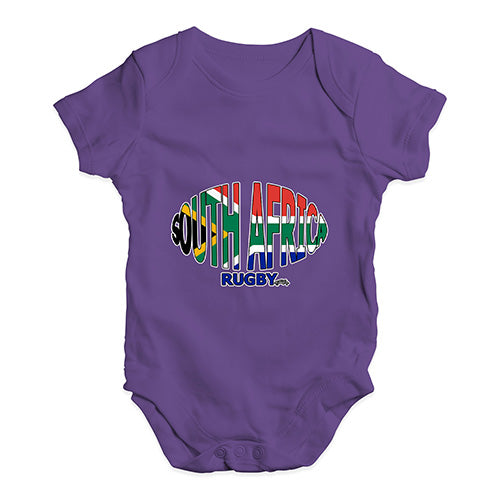 Bodysuit Baby Romper South Africa Rugby Ball Flag Baby Unisex Baby Grow Bodysuit Newborn Plum