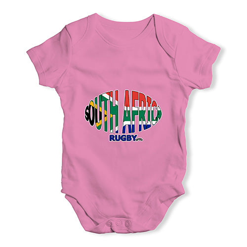 Cute Infant Bodysuit South Africa Rugby Ball Flag Baby Unisex Baby Grow Bodysuit 6-12 Months Pink