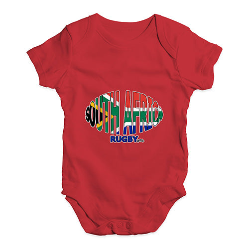 Baby Onesies South Africa Rugby Ball Flag Baby Unisex Baby Grow Bodysuit Newborn Red