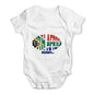 Funny Infant Baby Bodysuit South Africa Rugby Ball Flag Baby Unisex Baby Grow Bodysuit 6-12 Months White