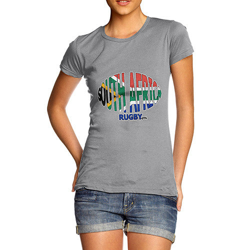 Women's South Africa Rugby Ball Flag T-Shirt