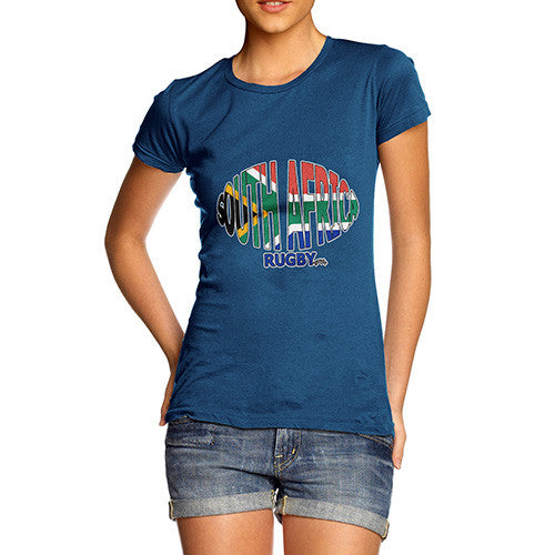 Women's South Africa Rugby Ball Flag T-Shirt