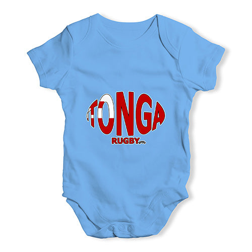 Funny Baby Clothes Tonga Rugby Ball Flag Baby Unisex Baby Grow Bodysuit 0-3 Months Blue