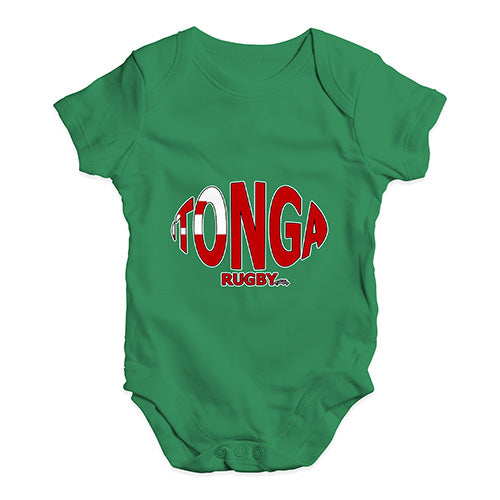 Funny Infant Baby Bodysuit Onesies Tonga Rugby Ball Flag Baby Unisex Baby Grow Bodysuit Newborn Green