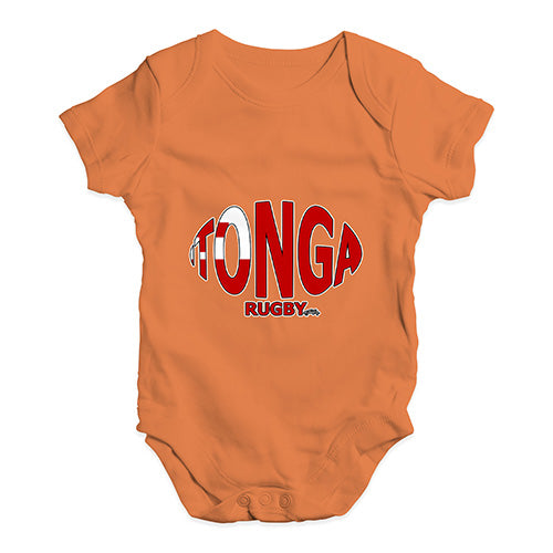 Baby Boy Clothes Tonga Rugby Ball Flag Baby Unisex Baby Grow Bodysuit 3-6 Months Orange