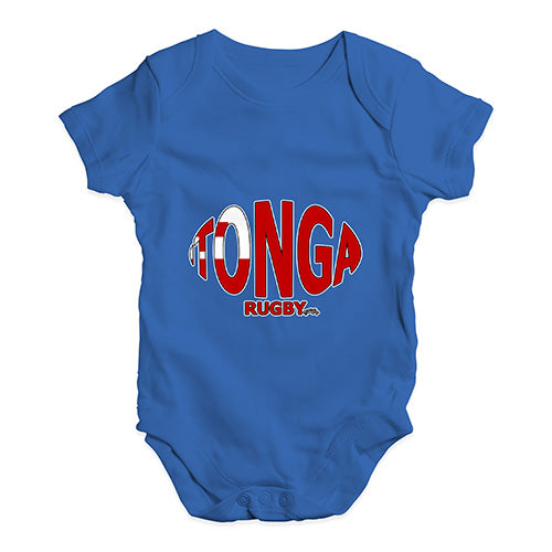 Baby Boy Clothes Tonga Rugby Ball Flag Baby Unisex Baby Grow Bodysuit 6-12 Months Royal Blue