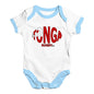 Funny Infant Baby Bodysuit Onesies Tonga Rugby Ball Flag Baby Unisex Baby Grow Bodysuit 6-12 Months White Blue Trim