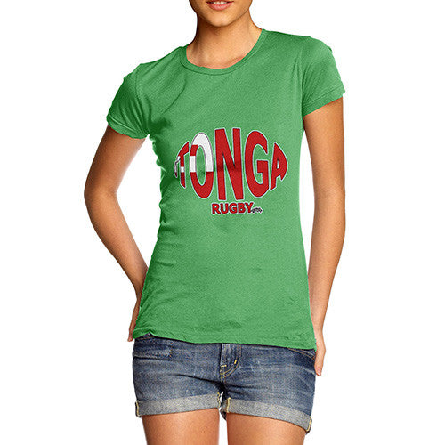 Women's Tonga Rugby Ball Flag T-Shirt