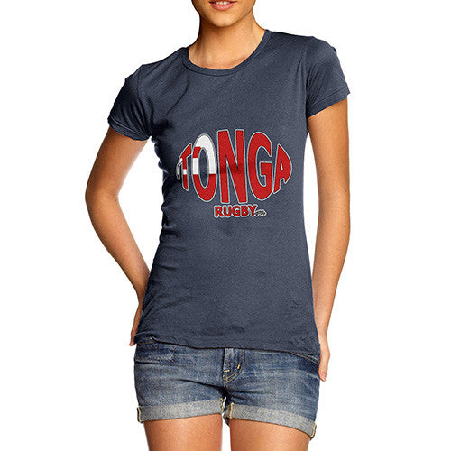 Women's Tonga Rugby Ball Flag T-Shirt