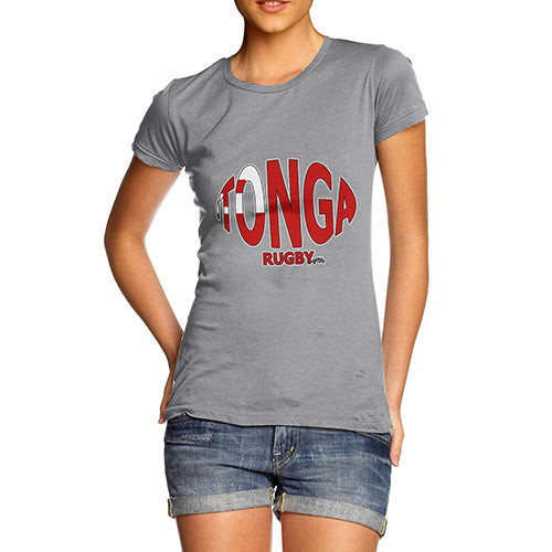 Women's Tonga Rugby Ball Flag T-Shirt