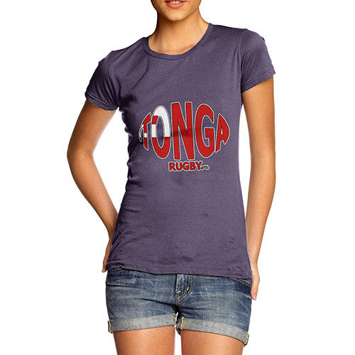 Women's Tonga Rugby Ball Flag T-Shirt