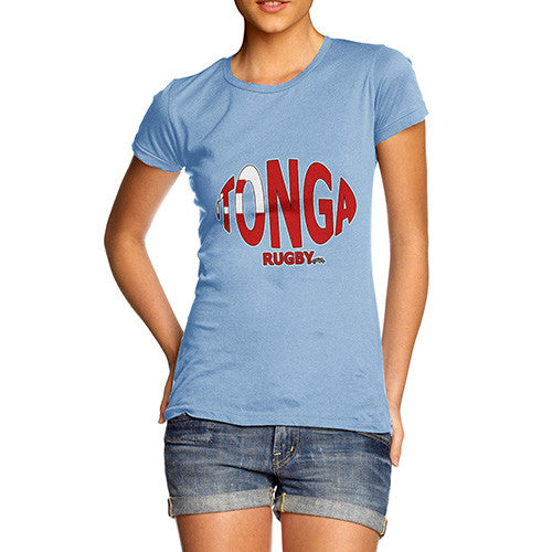 Women's Tonga Rugby Ball Flag T-Shirt