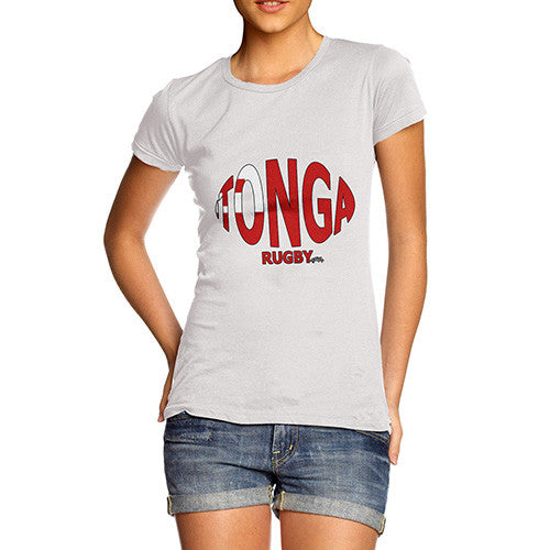 Women's Tonga Rugby Ball Flag T-Shirt