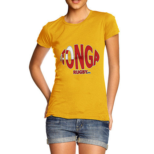 Women's Tonga Rugby Ball Flag T-Shirt