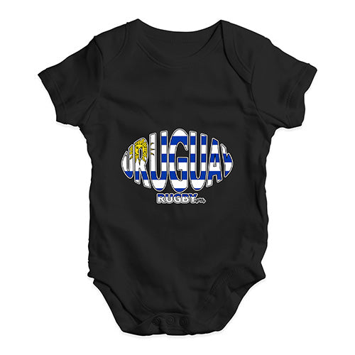 Cute Infant Bodysuit Uruguay Rugby Ball Flag Baby Unisex Baby Grow Bodysuit 18-24 Months Black